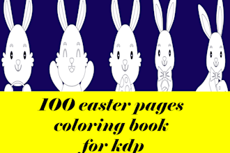 design  100  easter pages coloring book for kdp