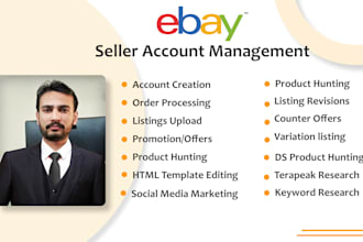 do ebay store management, listing creation dropshipping account management