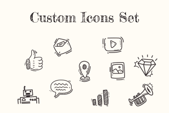 create custom hand drawn icon set