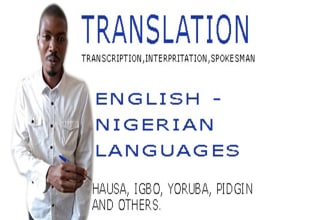 translate english to nigeria languages,write articles, history,cultures,places