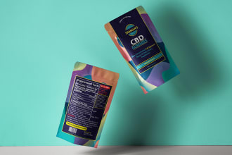 do product label design for can, bottle, jar, pouch and cbd