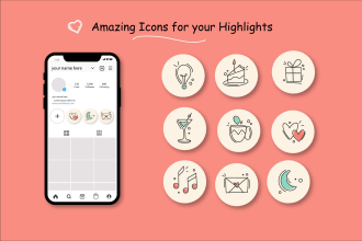 create hand drawn instagram story highlights cover icons