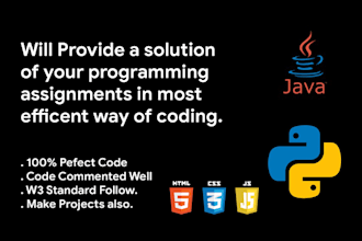 do java, python, and web programming assignments