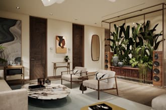 create a realistic render of interior