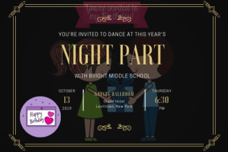 design birthday card, event invitations or flyer design