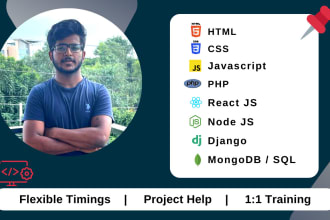 tutor you web development using HTML, CSS, javascript, node js, react js