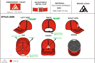 设计一个帽子和帽子与技术包与模型