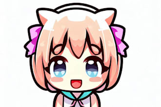 do cute anime logo for you