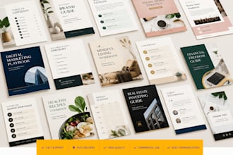design ebook, lead magnet, workbook and pdf layout in canva