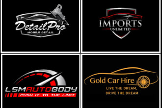 design auto dealership auto detailing and spare parts logo
