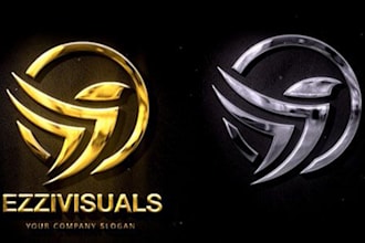 design modern realistic 3d gold,metal effect logo