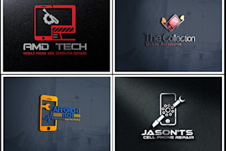design phone laptop repairing and accessories shop logo