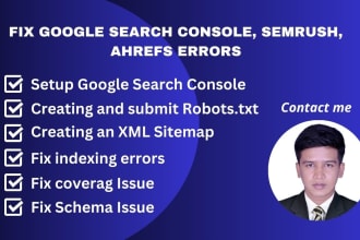 fix google search console, semrush, ahrefs errors