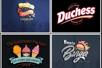 design tasty fast food restaurant and ice cream logo