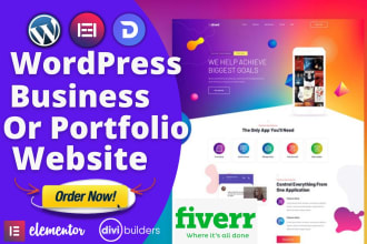 design creative modern wordpress business website,portfolio site with elementor