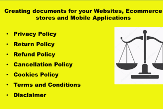 write a privacy policy, return, and refund policy