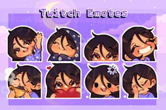 make cute twitch emotes badges in chibi style