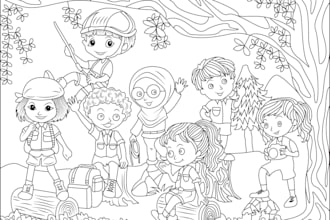 create colouring book pages for kids and children