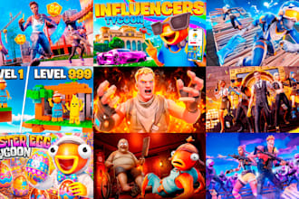 desing you a amazing 3d fortnite thumbnail