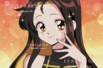draw retro 90s anime style