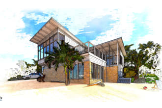 do architecture sketches in high quality