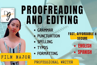 proofread and edit your screenplay in english or spanish