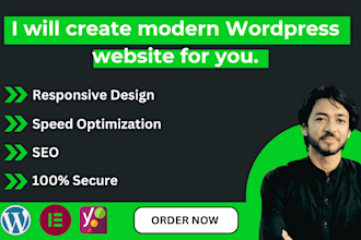 create a modern wordpress landing page or one page website