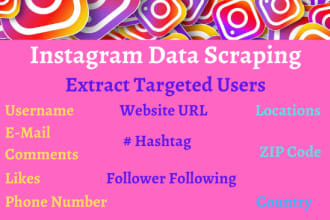 scrap and extract your competitor instagram data
