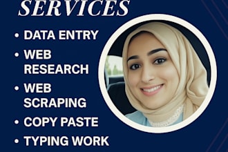 provide data entry, web scraping, and copy paste services
