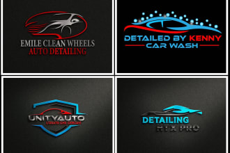 design interesting auto detailing shop and car wash logo