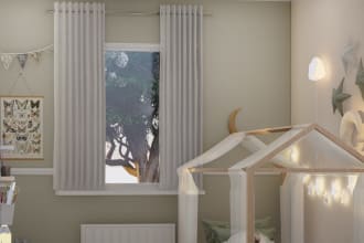 design baby and toddlers room using ikea or popular sites with shopping list