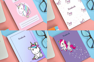 design cute and attractive kids notebook cover