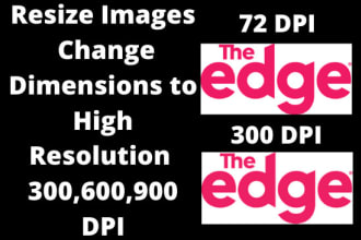 resize images, change dimensions to high resolution 300 dpi