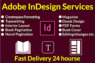 do book, magazine, ebook in adobe indesign within 24 hours