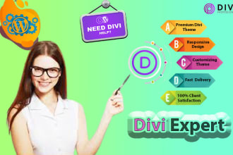 design wordpress website with divi theme or divi builder