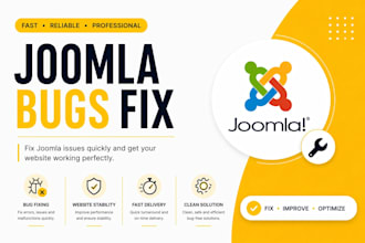 fix joomla bug, error or technical problem within 2 hour