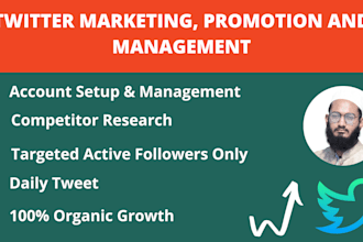 do twitter marketing as a manager to get organic growth