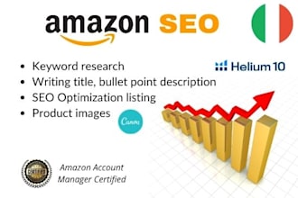 write SEO optimized amazon listing in italian