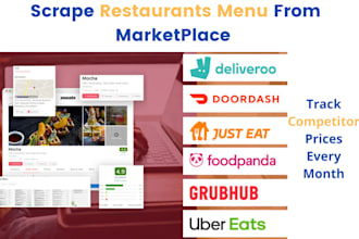 provide restaurants price scraping service for your business