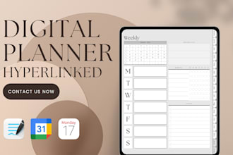 design unique digital planner, etsy digital products, etsy hyperlinked planner