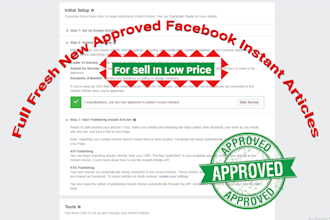 sell full fresh new approved facebook instant articles