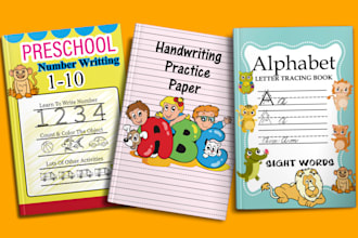 create kids coloring book cover and interior book design for kdp
