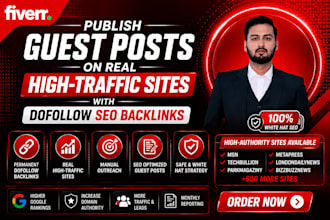 publish guest posts on real high traffic sites with dofollow SEO backlink