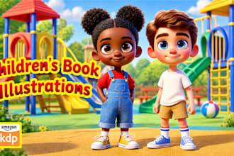 design children story book, storybook illustration, picture book illustration