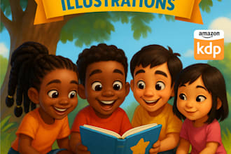 design children picture book illustrations, kids book covers and characters