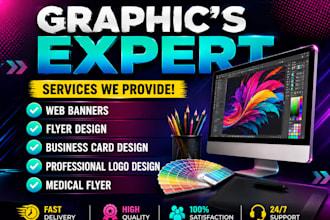 create an eye catching web banner,medical flyer,buisness card,unique logo