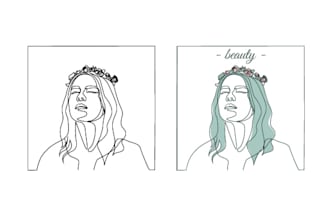 draw beautiful one line art for you