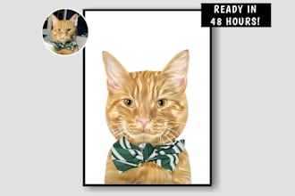 do custom pet portrait for pet loss, pet memorial, animal loss, christmas gifts