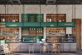 design interior restaurant, cafe, bar, etc with realistic rendering