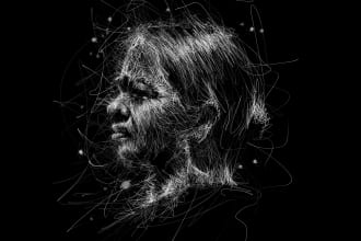 draw your scribble hand drawn sketch on black background